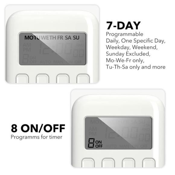 BN-LINK Digital Timer Outlet, 7 Day Heavy Duty Programmable Timer - Picture 4 of 6